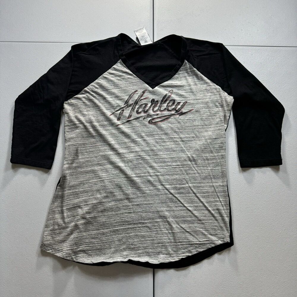 Vintage Harley Davidson Long Sleeve Shirt Women’s‎ XL Gray Reno Nevada Y2K